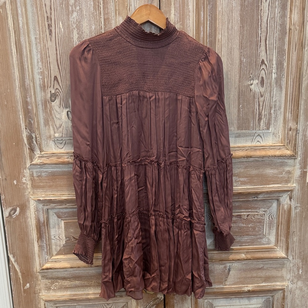Elegant Plum Smocked Women's Dress